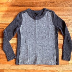 J. Crew Two-Tone Gray Crew Neck Sweater